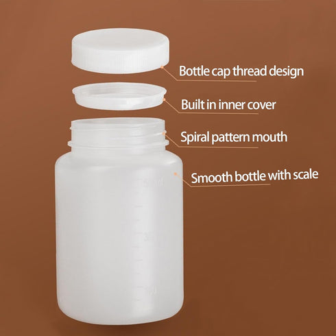 100ml/3.4oz Plastic Bottles Lab Chemical Reagent Bottle - Wide Mouth, Secure Sample Sealing, Liquid Storage Container 10 Pcs...