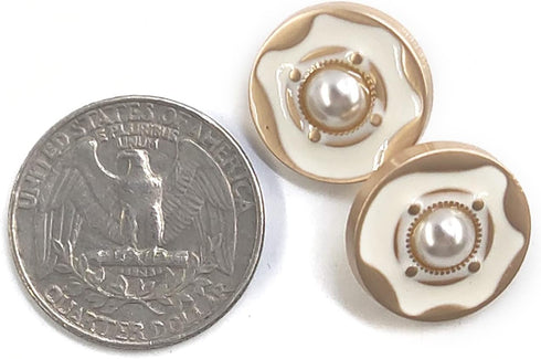 Faux Pearl Irregular Enamel Layer Sewing Shank Buttons 20 Pcs - 18mm, 23/32"...