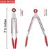 Small Tongs with Silicone Tips 7-Inch Mini Serving Tongs, Set of 3 (Red Blue Green)...