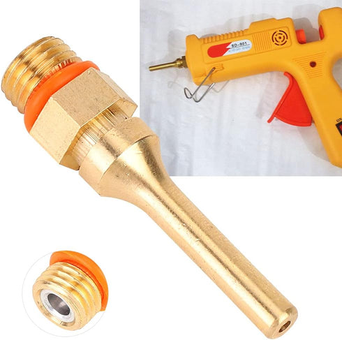 Hot Glue Gun Nozzle Copper Hot Glue Gun Tips Replacement for Hot Melting Glue Guns (50mm extended mouth)...