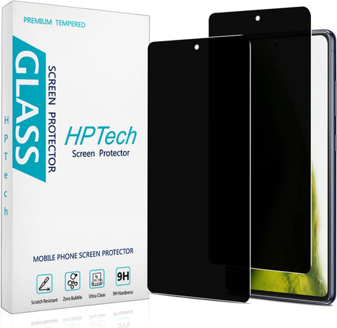 HPTech (2 Pack) Privacy Screen Protector Designed for Samsung Galaxy S20 FE, A53, A52, A51 Anti-Spy Tempered Glass, Anti Scratch, Bubble Free...