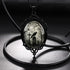 Raven Cross Glass Pendant, Vintage Gothic Cameo Necklace, Mystic Witch Jewelry Gift...