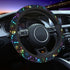 Black Rainbow Dog Paw Print Steering Wheel Cover Colorful Cute Bones Stearing Wheeler Covers Cooling Sterringwheelcovers Cool Girl Stering Coverin...