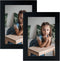 Frametory, 5x7 Black Picture Frame - Set of 2 - High Definition Real Glass - Horizontal and Vertical display for Wall and Table Mounting, Family, ...