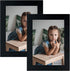 Frametory, 5x7 Black Picture Frame - Set of 2 - High Definition Real Glass - Horizontal and Vertical display for Wall and Table Mounting, Family, ...
