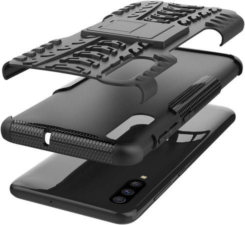 Phone Case for Samsung Galaxy A70 with Tempered Glass Screen Protector Cover and Stand Hard Rugged Hybrid Heavy Duty Protective Cell Accessories G...