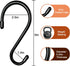 5 Inch Large S Hooks,10 Pack Heavy Duty S Hooks for Hanging,Closet S Hooks with Vinyl Coated,Non Slip Steel Metal Black Rubber S Hooks for Hanging...