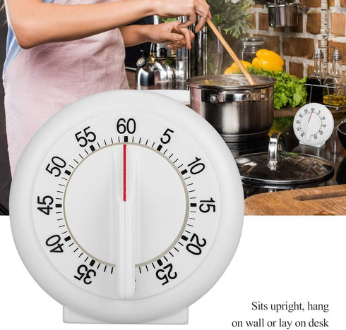 60 Minutes Round Shape Timer, Mechanical Counter Alarm Clock Manual Cooking Ring Timers Home Egg Baking Steaming Convenient Cute Visual Vintage Co...