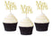 24 Pack of Mr & Mrs Cupcake Picks Gold Glitter Wedding Cucpake Toppers Bridal Baby Shower Party Supplies...