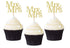 24 Pack of Mr & Mrs Cupcake Picks Gold Glitter Wedding Cucpake Toppers Bridal Baby Shower Party Supplies...