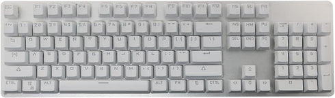 104 Keyset Keycap ABS White Backlit Replacement Key Cap Covers for 104 Keys Mechanical Keyboard...