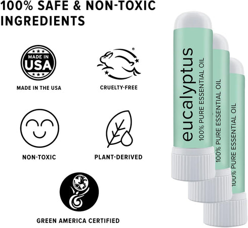 MOX? Eucalyptus Essential Oil Nasal Inhaler, Sinus & Congestion Relief, Daily Relaxation, Stress Relief, Therapeutic No-Mess Aromatherapy, Pure an...