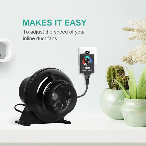 iPower Variable Fan Speed Controller Adjuster Cordless for Duct Inline Exhaust Vent Blower, HVAC, 350W, 1 Pack...