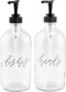 Cornucopia Brands 16oz Hands Dishes Pump Bottles (Clear, Set of 2); Pump Dispensers for Kitchen and Home...