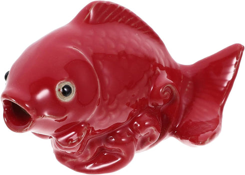 HOMSFOU Carp Shape Water Fountain Ceramic Fish Fountain Spitter Water Feature Garden Fish Statue Water Spray Sprinkler Circulating Waterfall Fish ...