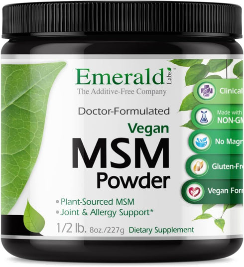 EMERALD LABS MSM Powder - Plant-Sourced Methylsulfonylmethane Supplement for Liver Detox, Joint Health, Skin Health & More - Vegan, Gluten-Free - ...