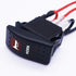 Twidec/Momentary Horn Rocker Toggle Switch SPST 5 Pin 20A 12V 24VDC ON Off Red LED Light Push Button Switch Bar Car with Jumper Wires Set A11625B-...