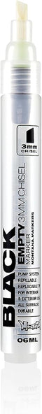 Montana Cans Montana Black Empty, 3mm, Chisel Paint Marker, Clear, 0.4 Fl Oz (Pack of 1)...