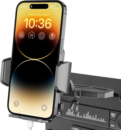 APPS2Car Sturdy CD Slot Phone Mount with One Hand Operation Design, Hands-Free Car Phone Holder Universally Compatible with All iPhone & Android C...