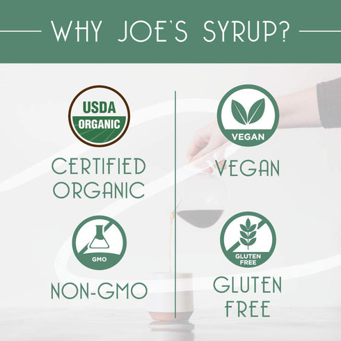 Joe’s Syrup Organic Flavored Syrup, Premium Syrup Pump, (1 Pack)...