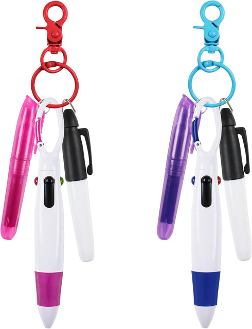 8Pcs Mini Highlighter Nurse Pen Pack Set Nurse Pens for Badge Include Tip Highlighter 2 Permanent Marker Pens and 2 Retractable Ball Pen with 2 Nu...
