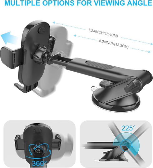 APPS2Car Suction Cup Car Phone Holder Mount, Dashboard/Windshield/Window Phone Holder with Ultra Sticky Gel Pad, Compatible with iPhone, Samsung, ...