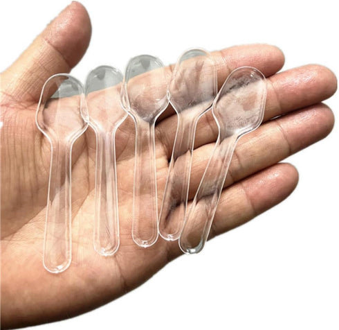 500Pcs Disposable Clear Mini Plastic Spoons Small Tasting Spoons Tiny Dessert Spoons Ice Cream Spoons Plastic Serving Utensils Crafts, Tasting, Sa...