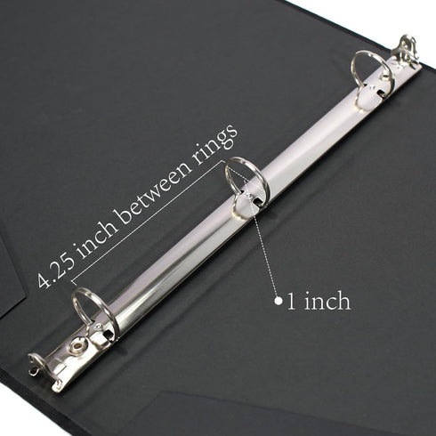 3 Ring Binder 1 Inch Round Rings Durable Binder with Linen Cover Holds 8.5 x 19 inch Paper for School Office and Home, Moon Tree Black...