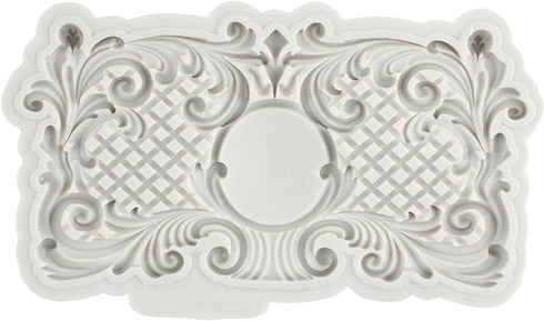 Baroque Silicone Cake Fondant Molds 3D Sculpted Scroll Border Lace Molds Relief Curlicues Candy Chocolate Molds For Cake Decorating Cupcake Topper...