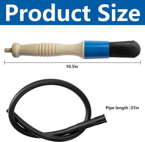 Flow-Thru Parts Washer Brush- Wear Resistant Parts Cleaning Brush with 31 Inch Long Hose- Parts Cleaner Flow Through Replacement Brush for Parts C...