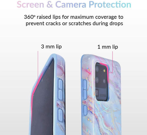 VELVET CAVIAR Compatible with Samsung Galaxy S20 Ultra Case Marble - Cute Protective Phone Cases for Women, Girls (Holographic Pink Blue)...