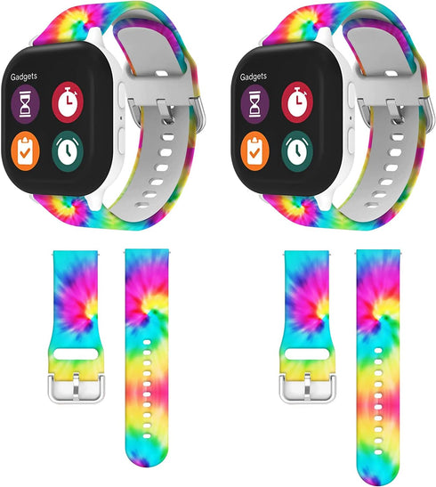 Compatile with Gizmo Watch 3 2 1/Gabb 3 2 1/ T-Mobile Sync up,Cute Tie Dye Pattern Kids Bands for Boys Girls,Including Large & Small Size...