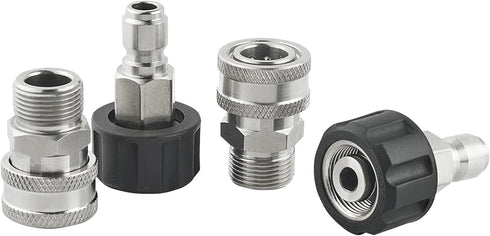 Pressure Washer Adapter Set, M22 14mm to 3/8 Inch Quick Connect, Pressure Washer Quick Connect Fittings, Stainless Steel...