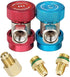 Adjustable R134a Quick Coupler High Low Conversion Adapter Fittings, Refrigerant Tank Adapter Kit for AC Air conditioning Refrigerant R134a HVAC A...