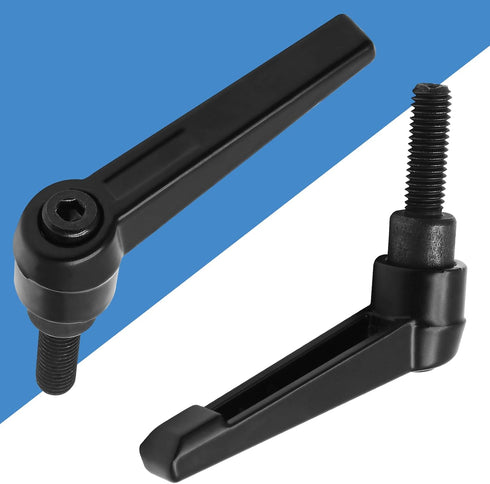 2pcs Adjustable Clamping Lever Handle M8 Lever Knob, M8 x 25mm Male Thread Adjustable Handles Push Button Ratchet Lever Knob, Threaded Bolt Handle...