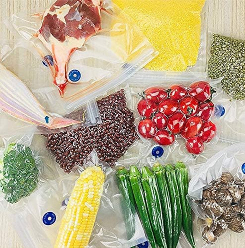 Vacuum Sealer Zipper Bags Sous Vide bags for food BPA Free Reusable Resealable with Air Valve Double Layers Food Storage 3 Sizes15 Pcs...