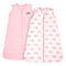 TILLYOU Sleep Sack 0-6 Months - 0.5 TOG Baby Wearable Blanket with 2-Way Zipper, Extra Soft Cotton Sleeveless Sleeping sack 2 Pack, Pink Elephant...