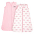 TILLYOU Sleep Sack 0-6 Months - 0.5 TOG Baby Wearable Blanket with 2-Way Zipper, Extra Soft Cotton Sleeveless Sleeping sack 2 Pack, Pink Elephant...