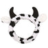 Face Wash Headband, Cute Cow Horns Makeup Spa Face Washing Headbands Animals Ears Skincare Hair Bands Elastic Turban Creative Hair Accessories for...