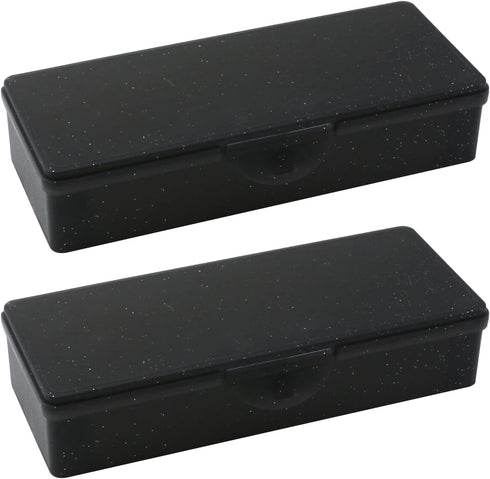 2PCS Large Capacity Pencil Box Plastic Pencil Case Plastic Stationery Case with Hinged Lid and Snap Storage Case Containers Box for Nail,Crafts,Of...