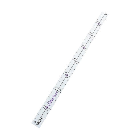 The Quilted Bear Quilter's Quarter - Transparent Acrylic Non Slip Quarter Inch Quilting, Patchwork & Sewing Ruler with ¼", ½", and 1" Markings (8 ...