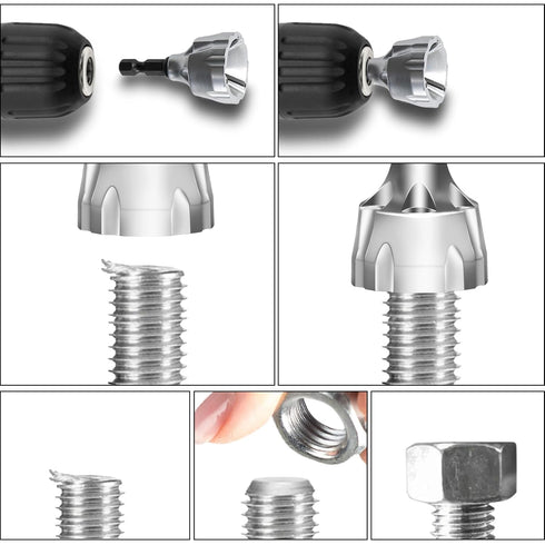 Deburring External Chamfer Tool, HSS Hex Shank Remove Burr Tools with Carbide Blades, Deburring Tool for Metal Bolt in 1/8" to 3/4" (3~19mm) Diame...