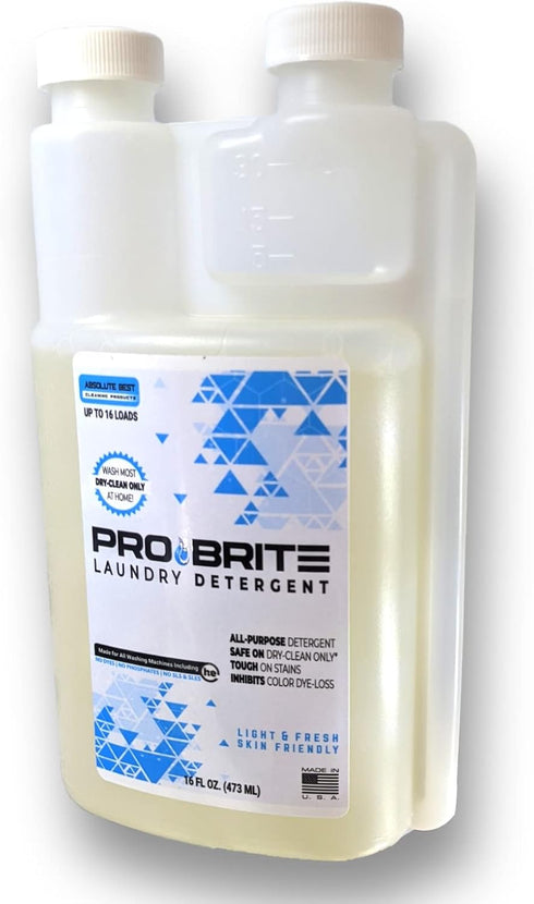 Pro-Brite Liquid Laundry Detergent - Proprietary Wet Cleaning Surfactants Designed for Home Washing Many Sensitive Dry Clean Only Fabrics (16-Oz)...