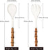 Serving Spoon and Fork Set, 304 Stainless Steel Serving Utensils with Natural Bamboo Handle, 10" Long Handle Serving Set for Kitchen Party Buffet,...