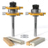 Professional 2 PCS Tongue and Groove Router Bit Set 1/4 Inch Shank, 3 Teeth T Shape Wood Milling Cutter Woodworking Tools, Matched Oak Hardwood Fl...