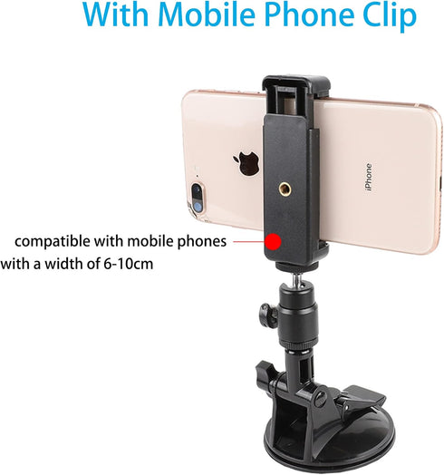 PellKing Action Camera Suction Cup Mount with Adhesive Pad for Car Dashboard Vehicle Windshield & Window Holder Compatible with GoPro Hero 12 11 1...