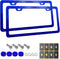 Aootf Blue License Plate Frames- Cute Car Tag Holders for Women, 2 Pack Slim Aluminum Bracket with Mount Kit Fit Front & Rear, 2 Holes, Personaliz...