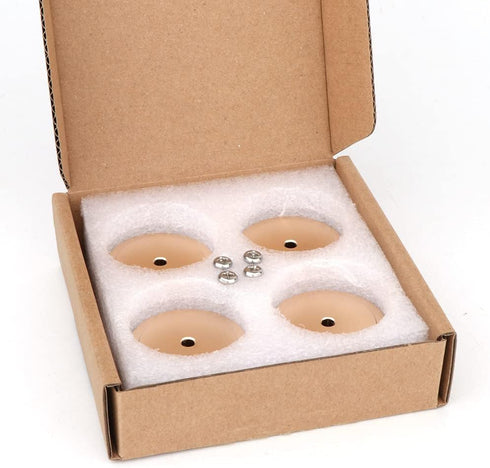 Monosaudio Speaker Isolation Feet 4 Pcs 40x15mm Aluminum Feet Subwoofer Isolation Feet with Non-Slip Rubber Rings/Adhesive/M4 Screws for Audio,Spe...