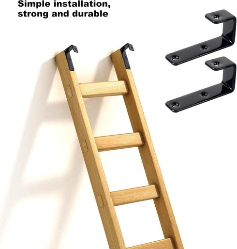8 Pack Bunk Bed Ladder Hooks, Inside Width 1" Vinyl Coated Iron Heavy Duty Hook Brackets for Bed Decoration Tool with 2 Size Mounting Screws, 2.75...