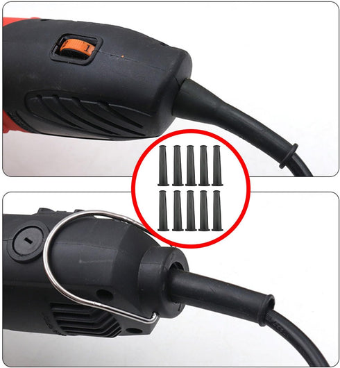 CHENJIN 10PCS Drill Grinder Wire Protection Sleeve 69mm Cable Boots Flexible Rubber Hose Black for Power Tools Cutting Machines...